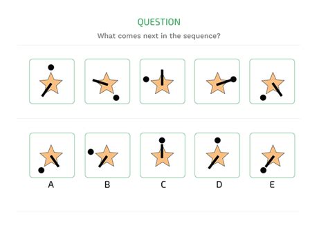 You will be presented with a logical sequence of five figures, and will be required to identify which one answer best matches the missing figure in the sequence. . Inductive reasoning test free